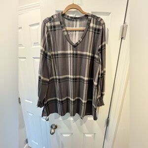 Knit Plaid Tunic